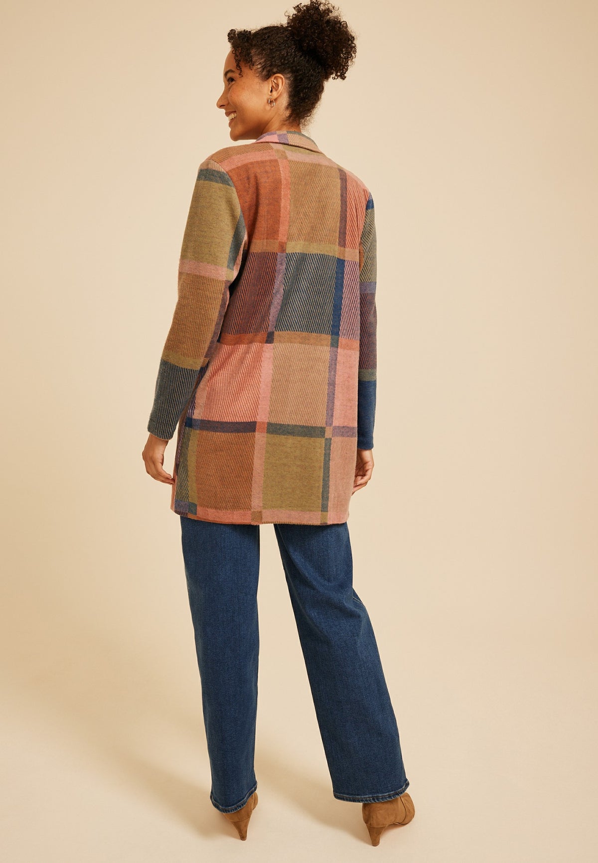 Maurices Plaid Longline Blazer