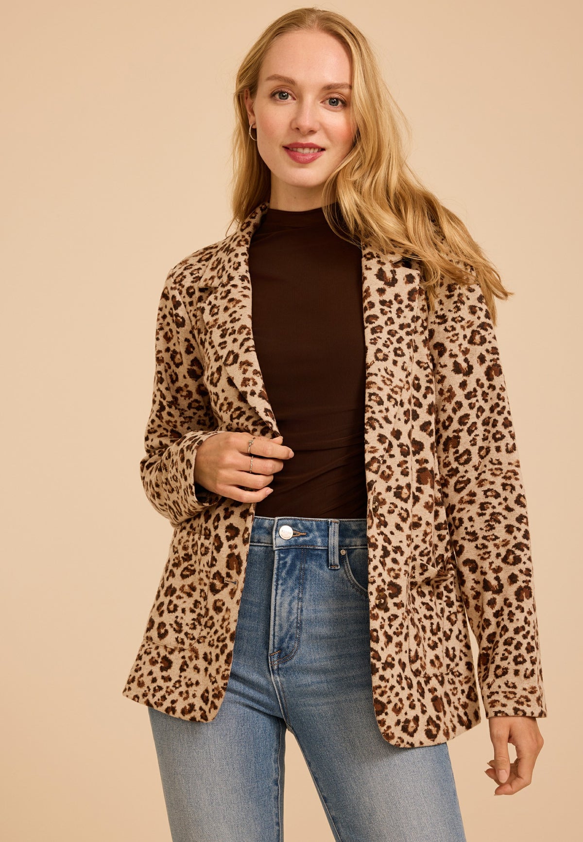 Maurices Animal Button Front Blazer