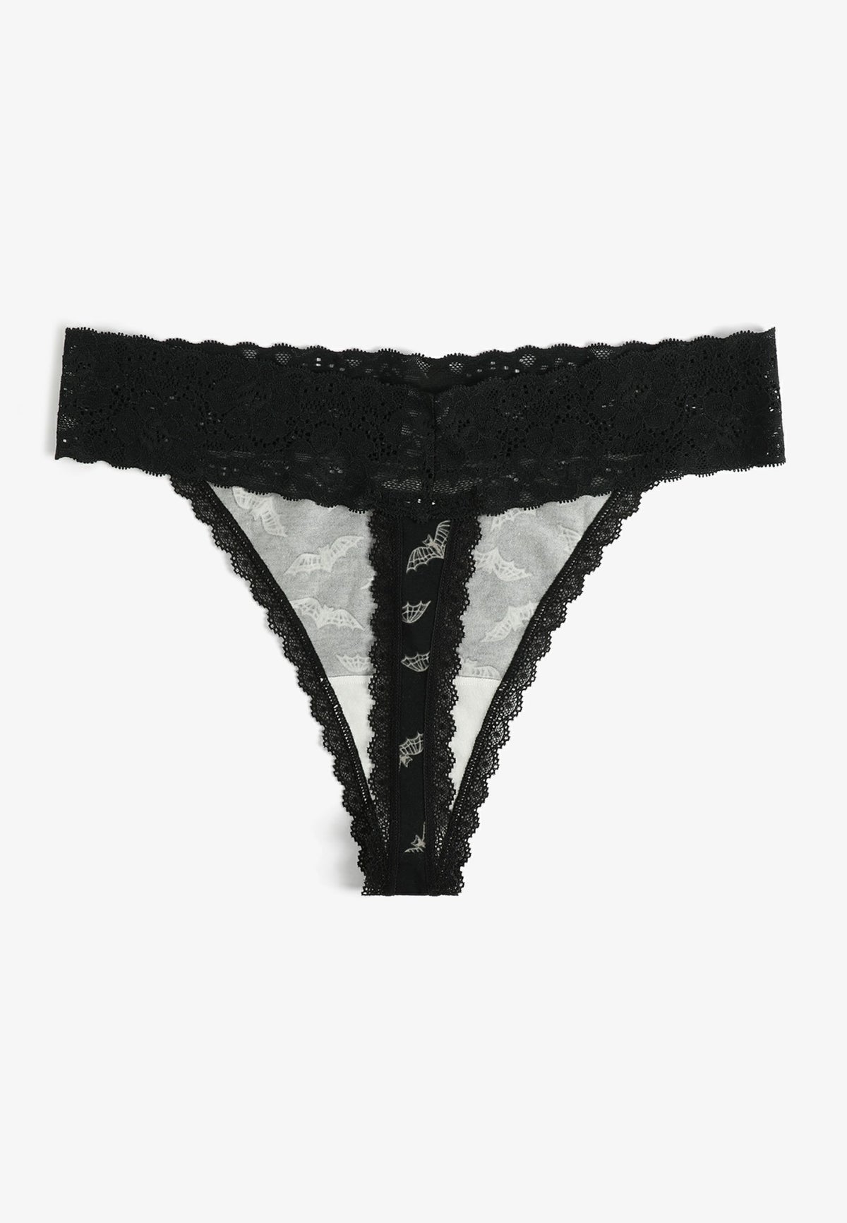 Maurices Simply Comfy Cotton Bat Print Thong Panty