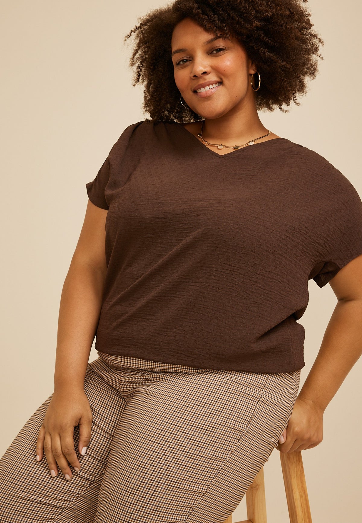 Maurices Plus Size Dolman Short Sleeve Blouse