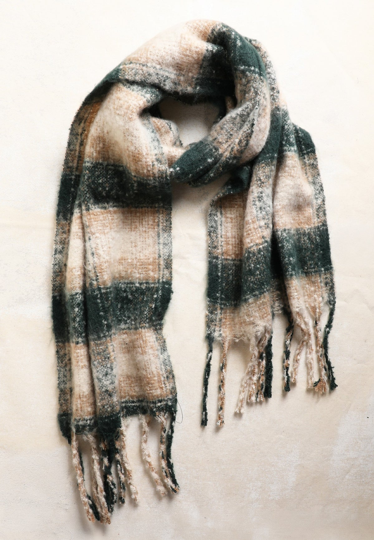 Maurices Green Plaid Brushed Scarf