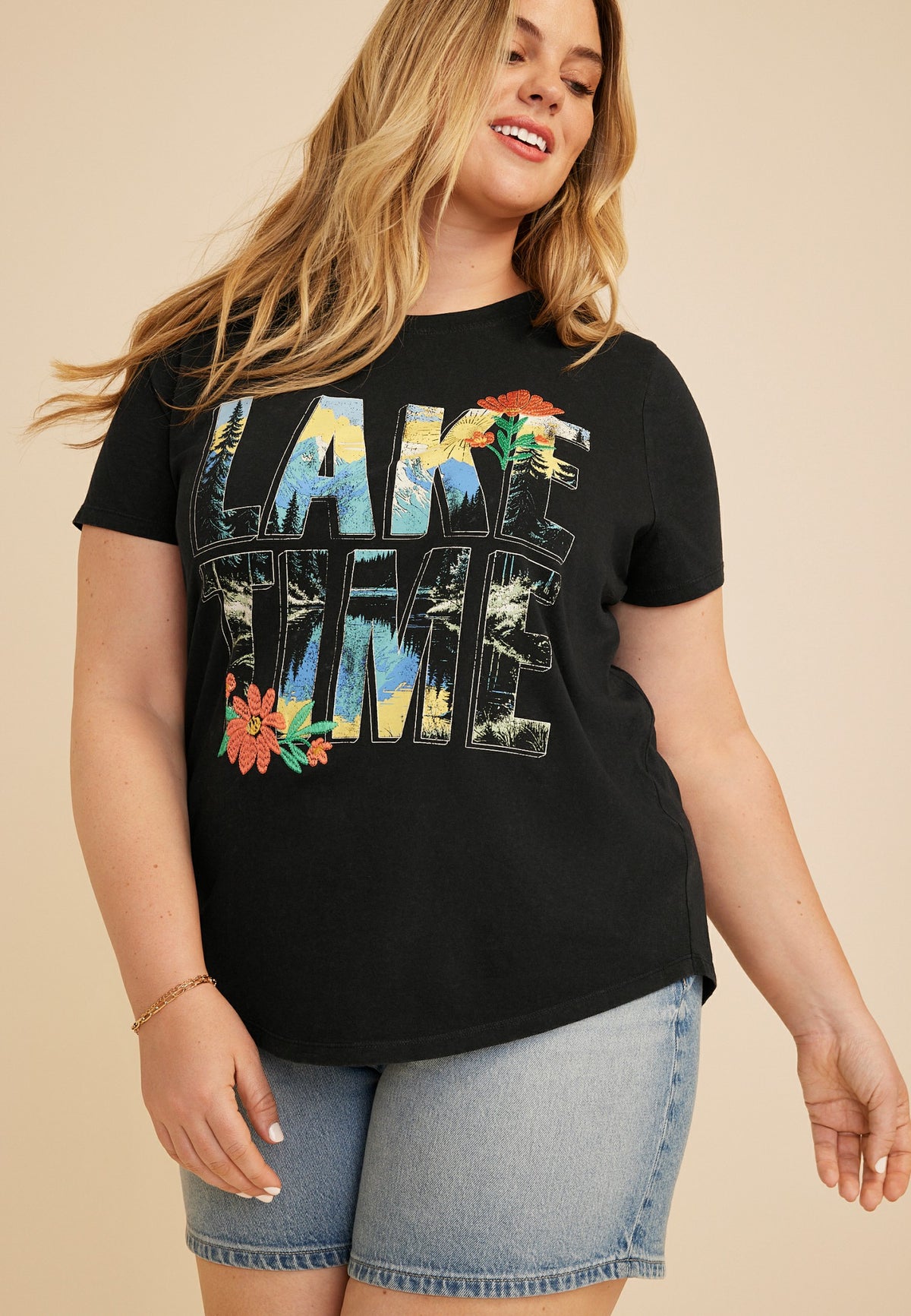Maurices Plus Size Lake Time Classic Fit Graphic Tee