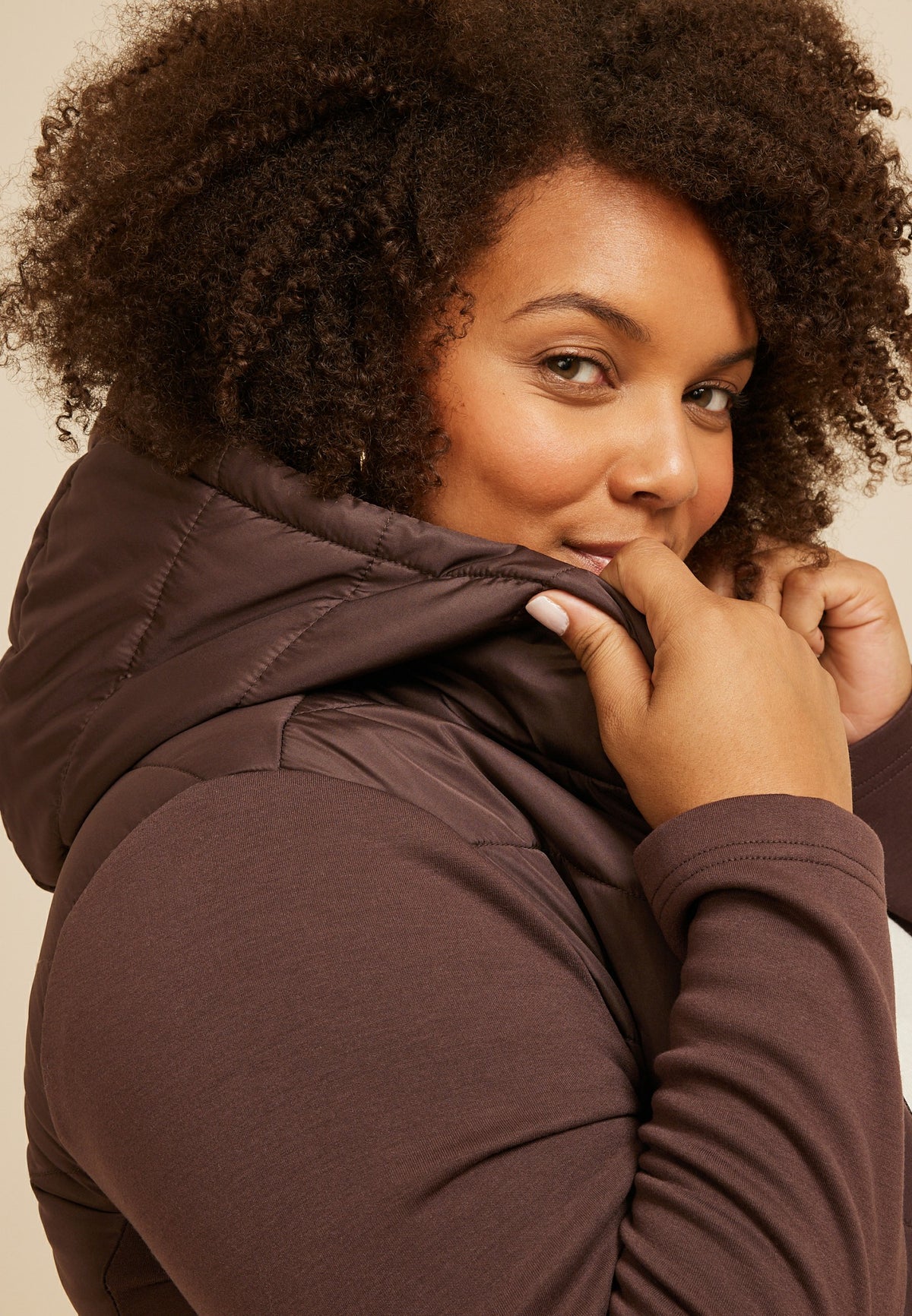 Maurices Plus Size Hooded Knit Sleeve Puffer Jacket