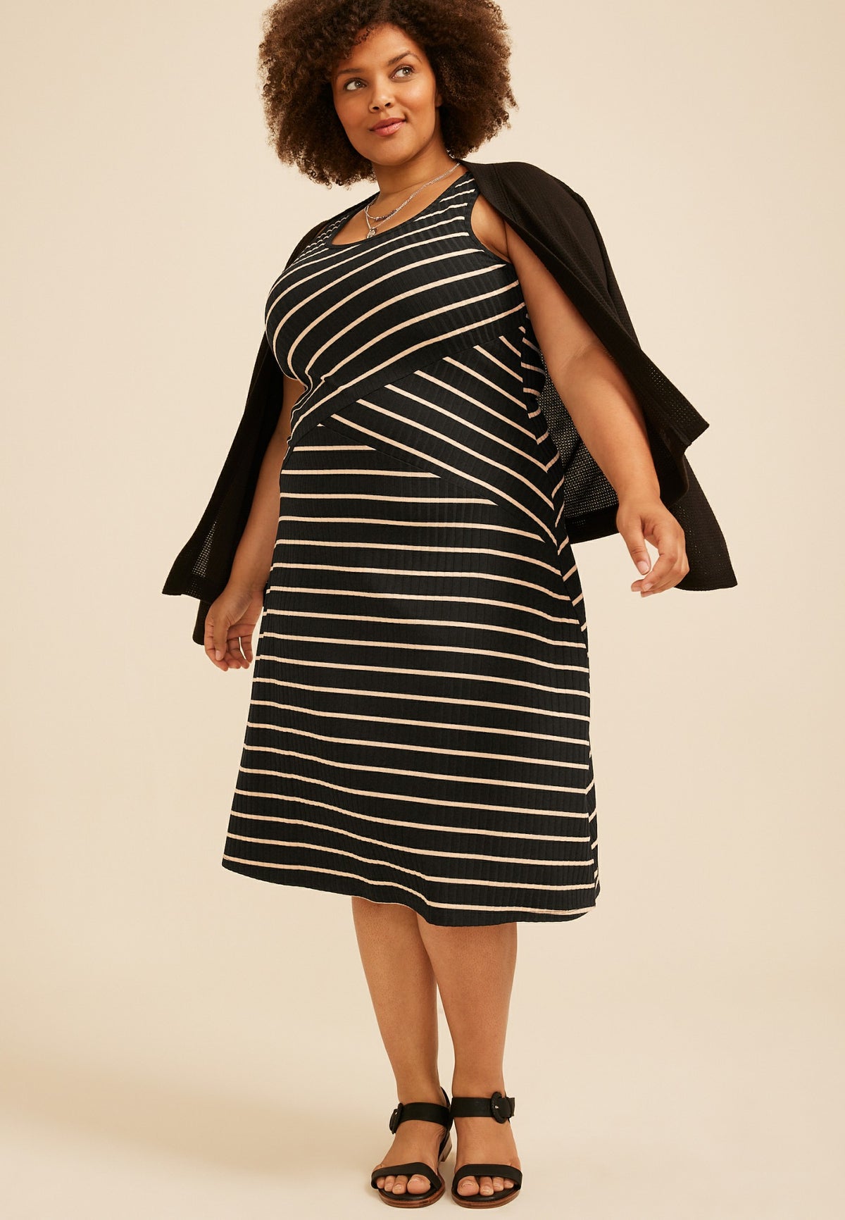 Maurices Plus Size Bare Striped Midi Dress