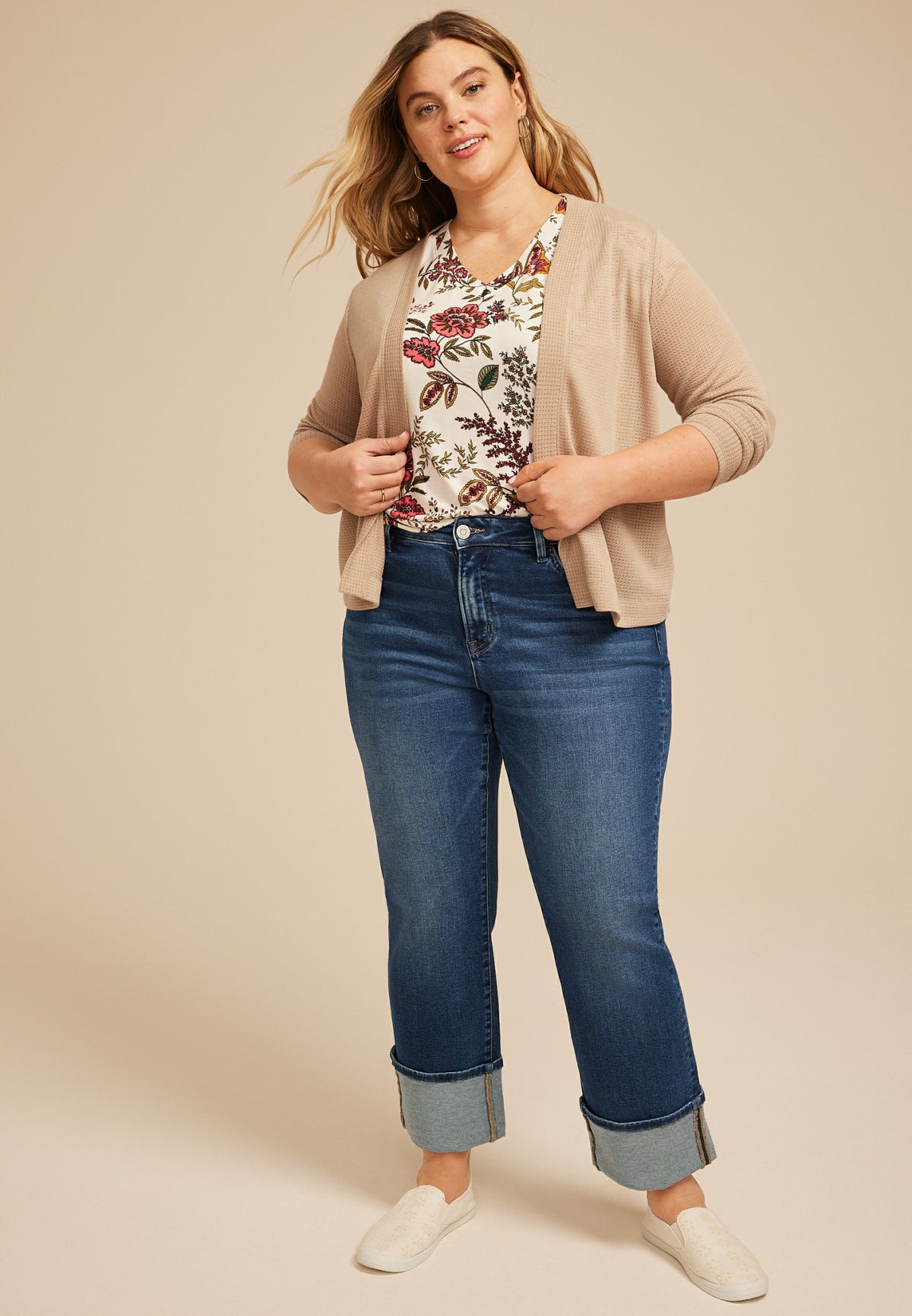 Maurices Plus Size Flying Monkey™ Mid Rise Cuff Hem Straight Jean