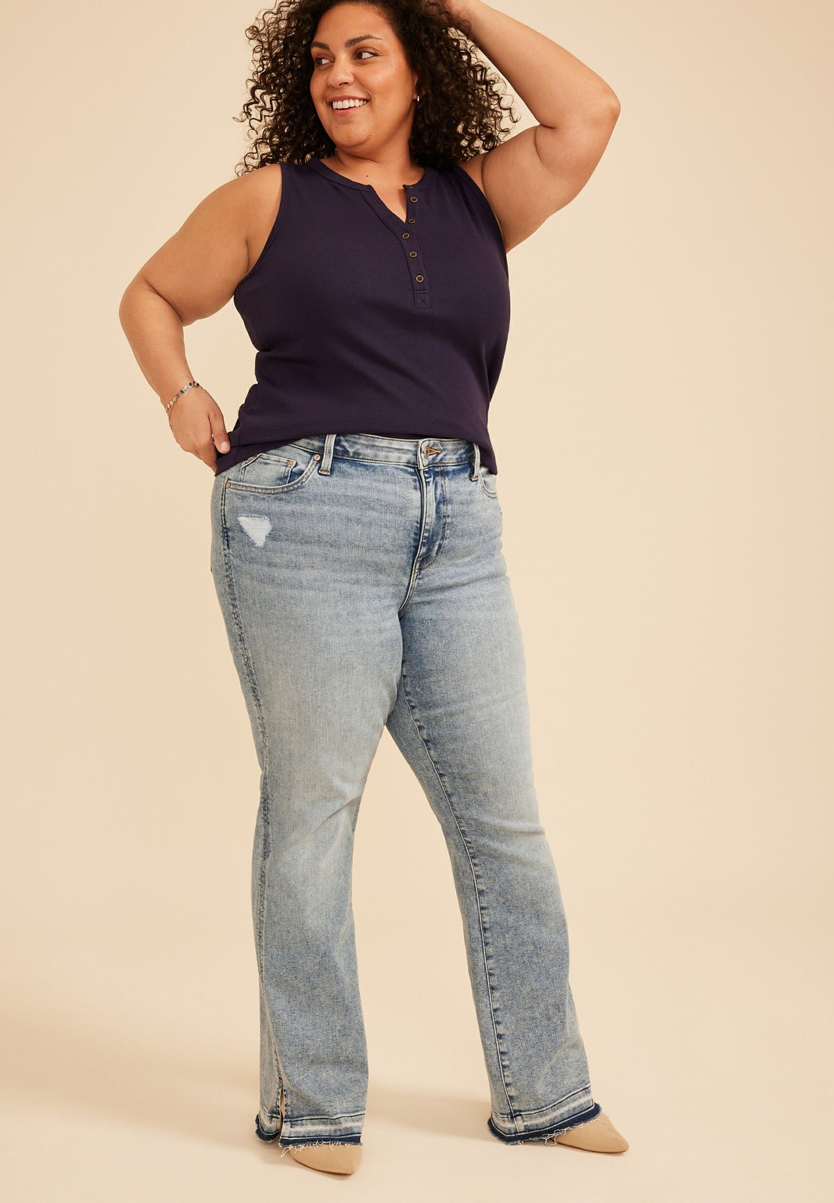 Maurices Plus Size edgely™ High Rise Released Hem Bootcut Jean