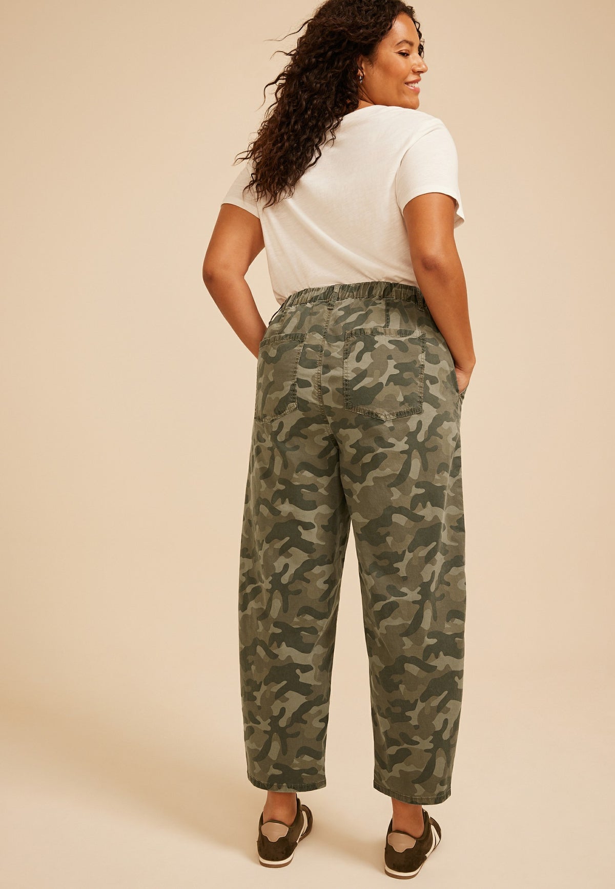 Maurices Plus Size Camo High Rise Seamed Barrel Pant