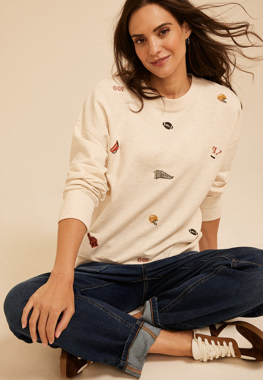 Maurices Game Day Embroidered Oversized Sweatshirt