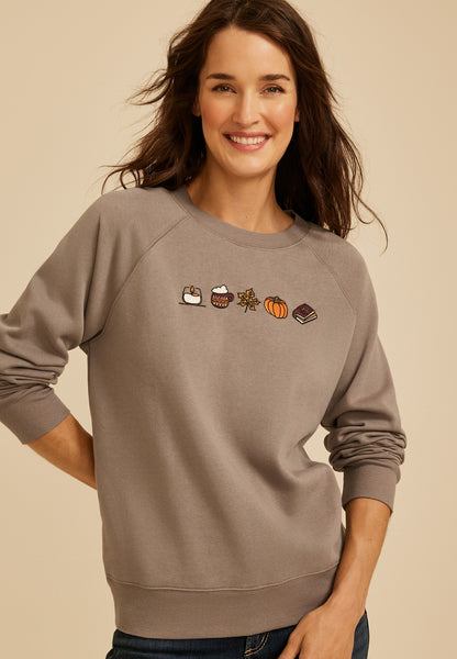 Maurices Fall Icon Embroidered Graphic Sweatshirt