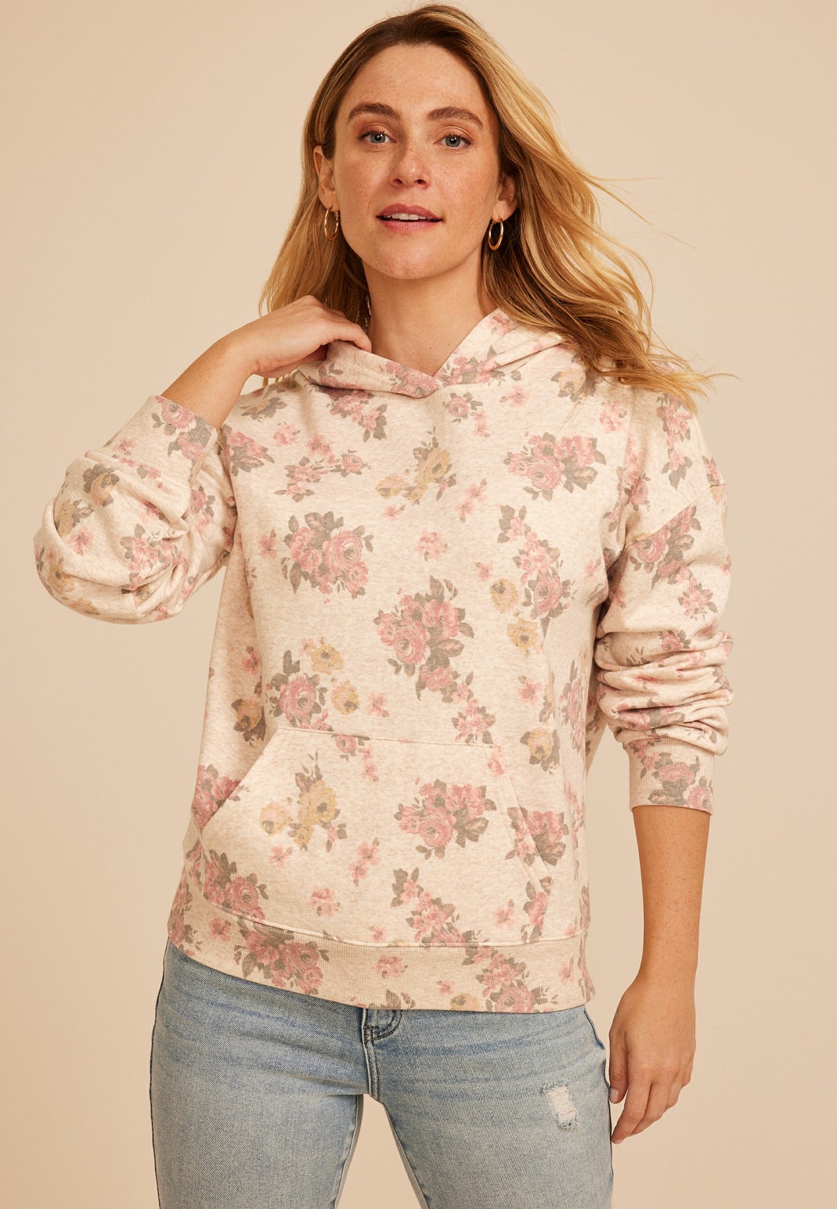 Maurices Floral Print Hoodie