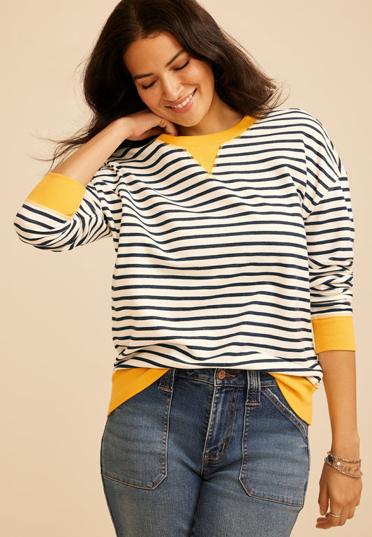 Maurices Game Day Striped Sweatshirt