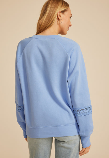 Maurices Crochet Mix Relaxed Fit Sweatshirt