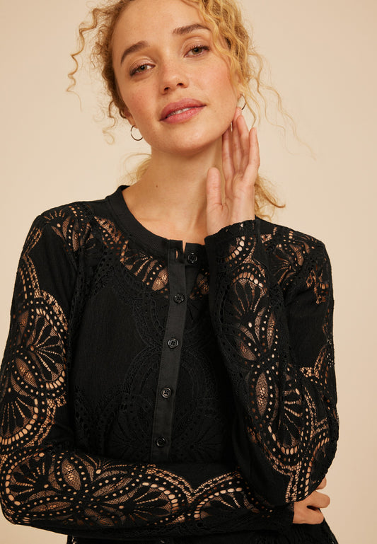 Maurices Lace Button Front Blouse