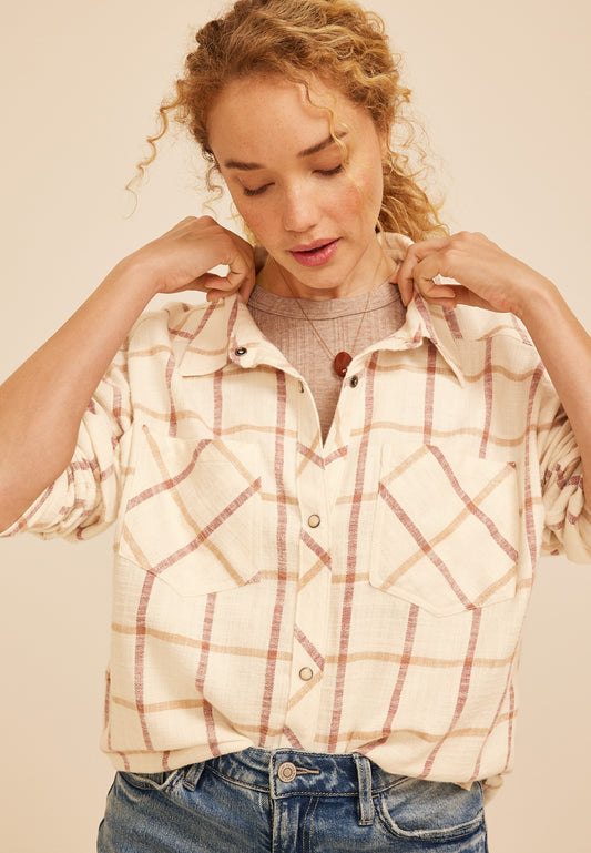 Maurices Cabin Plaid Button Down Shirt