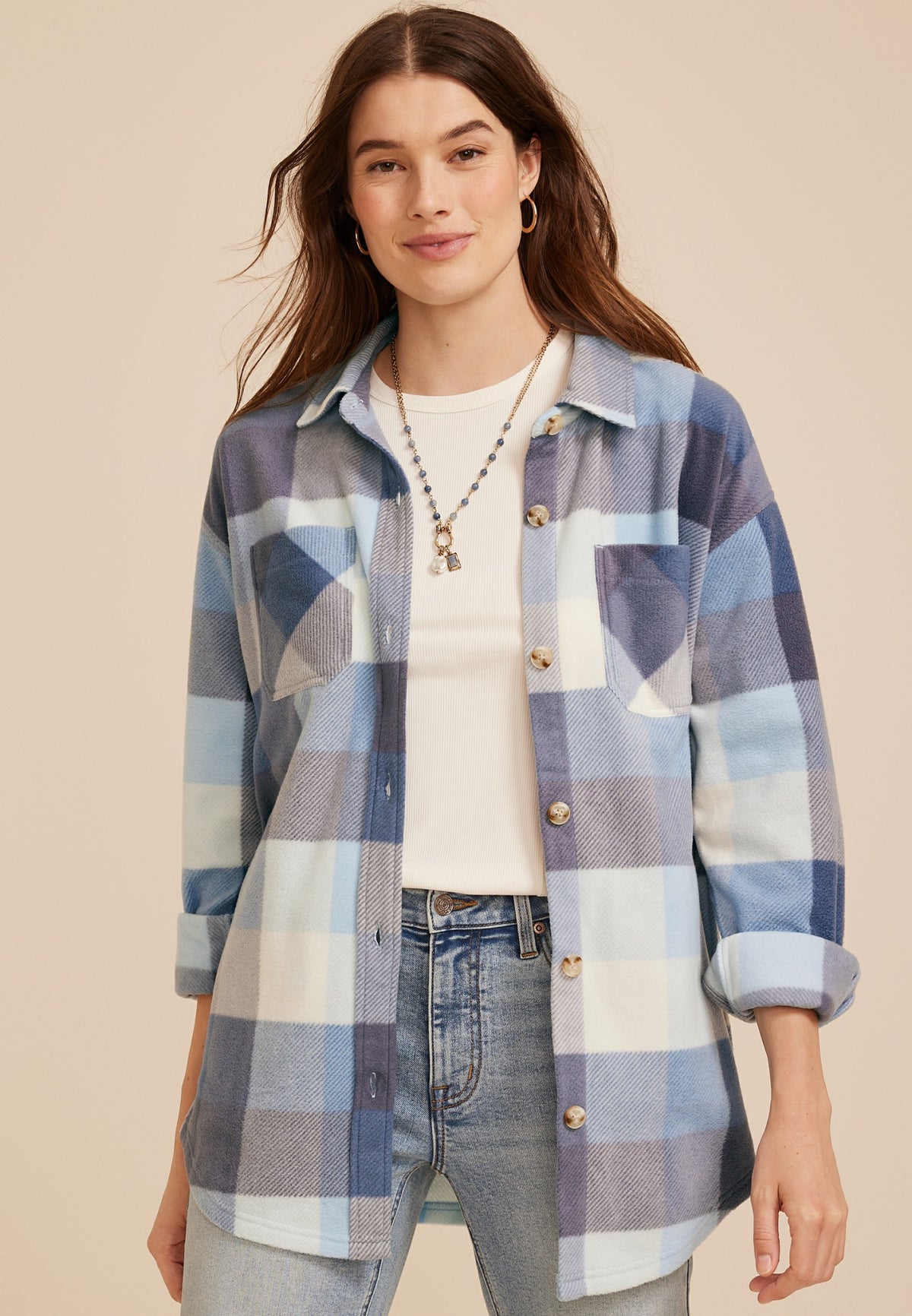 Maurices Wilder Plaid Fleece Shacket