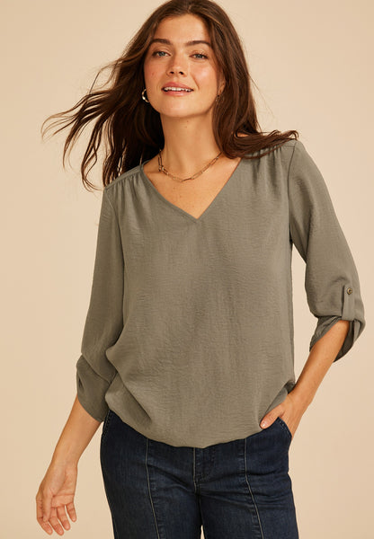Maurices Atwood 3/4 Bubble Hem Blouse