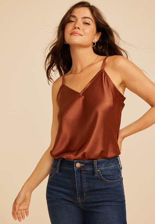 Maurices Satin V Neck Cami Tank Top