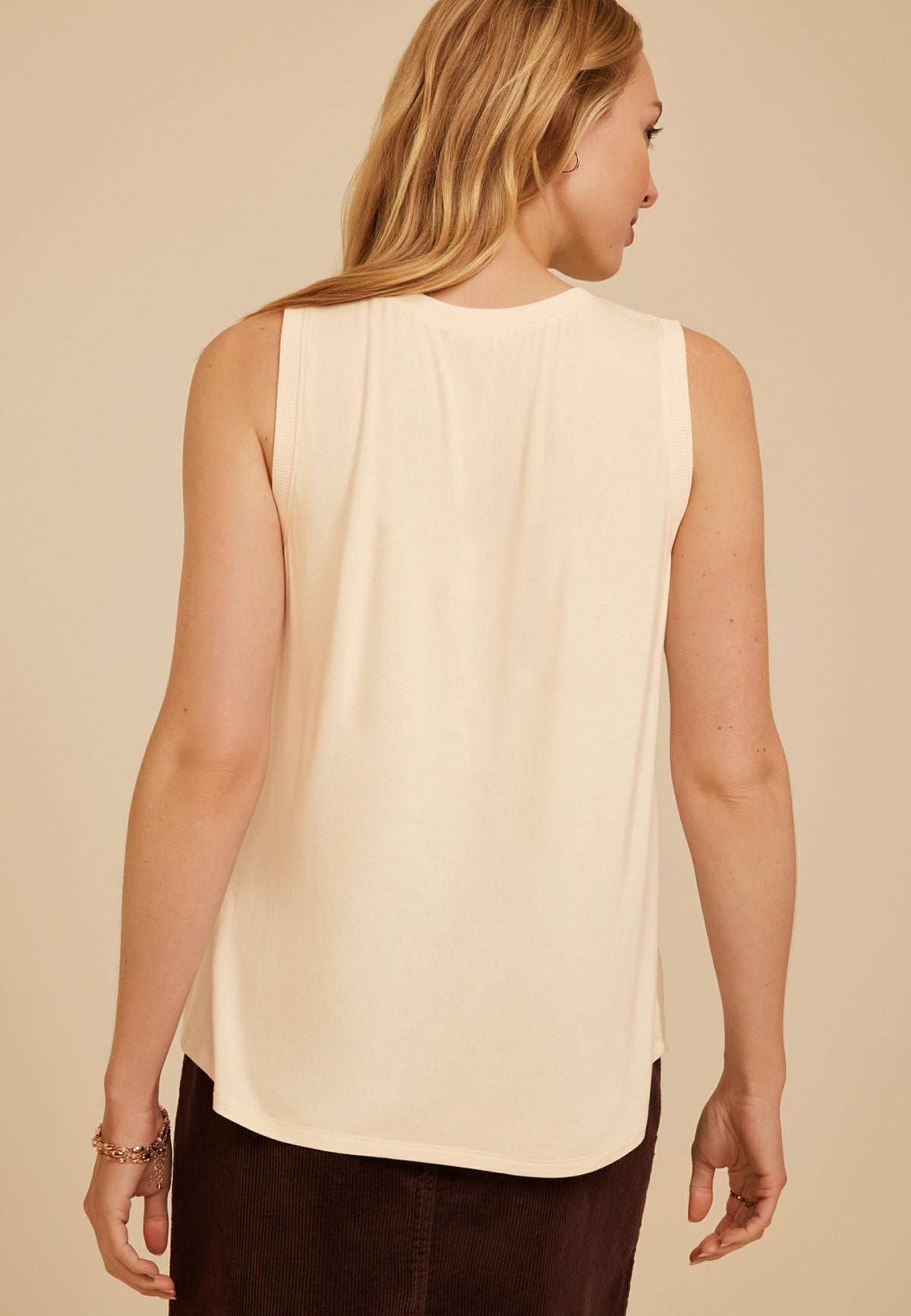 Maurices Satin Front V Neck Tank Top