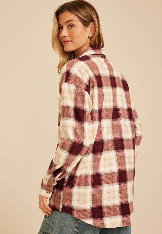 Maurices Wilder Plaid Fleece Shacket