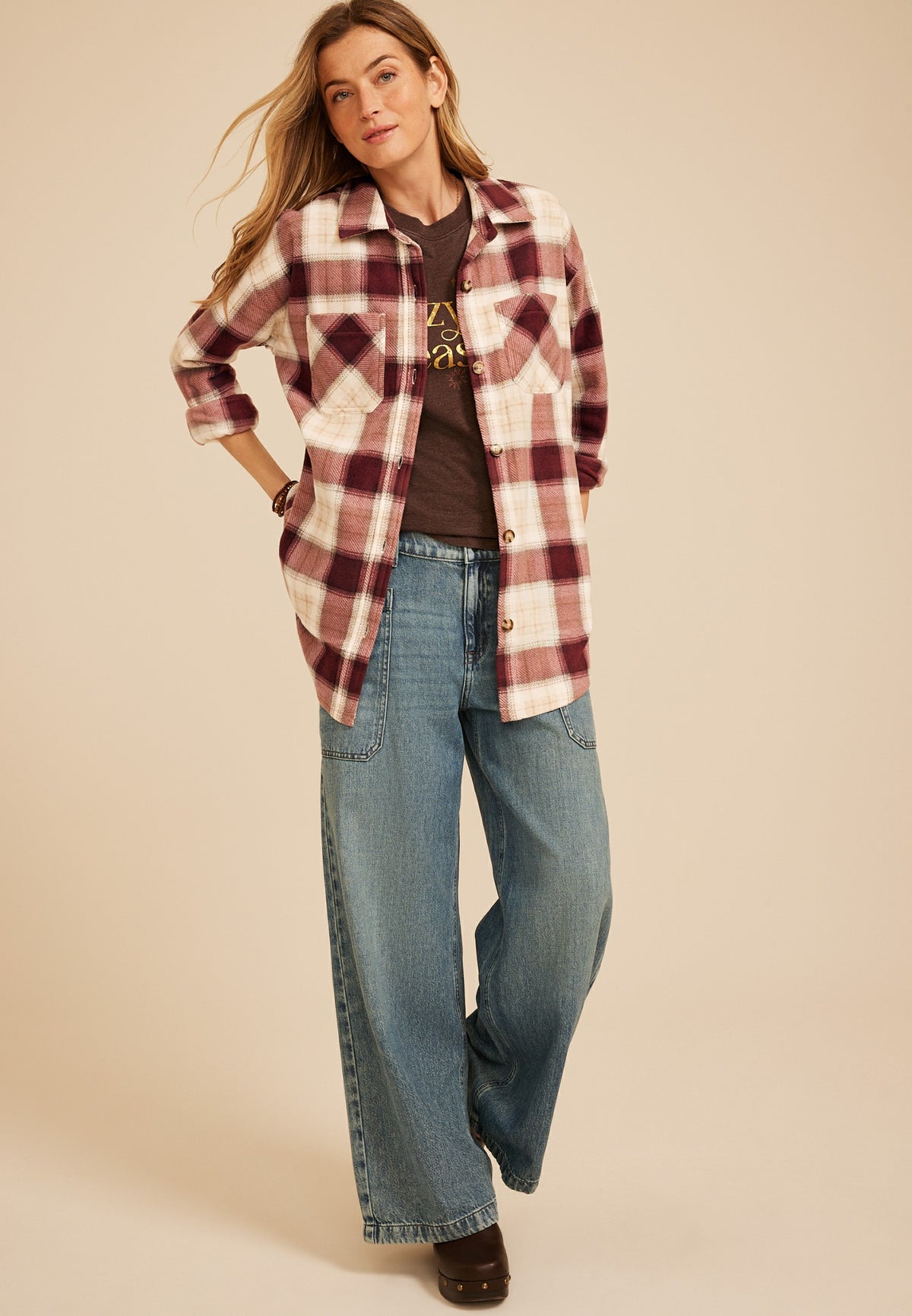 Maurices Wilder Plaid Fleece Shacket