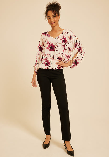 Maurices Floral Cinched Sleeve Blouse