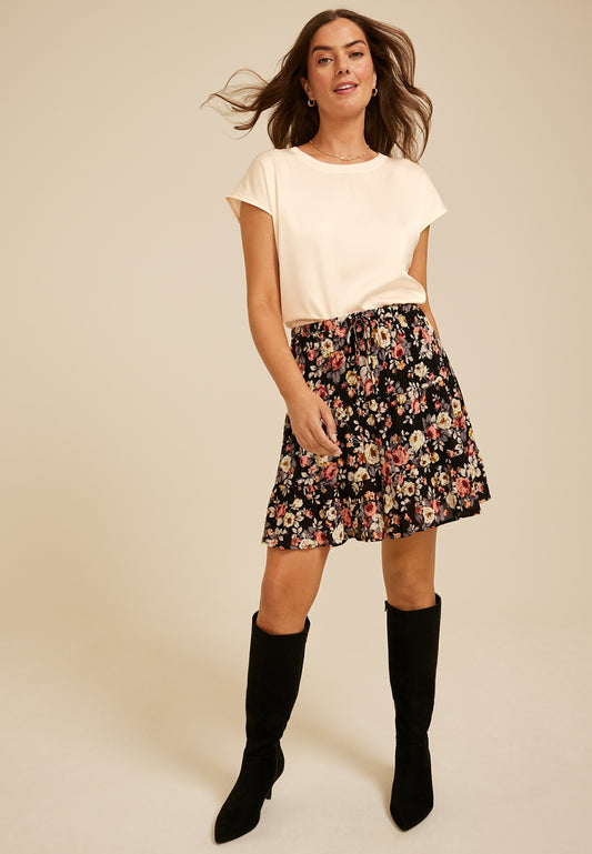 Maurices Satin Front Short Sleeve Blouse
