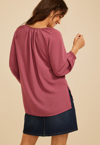 Maurices V Neck Long Sleeve Blouse