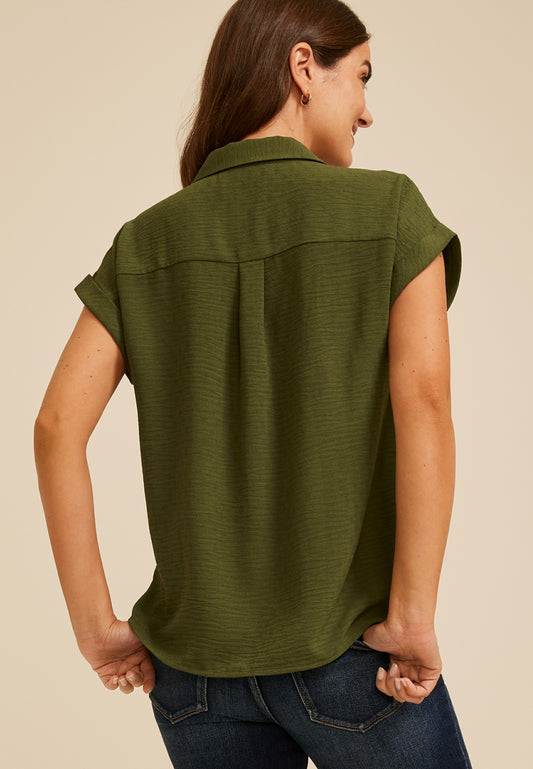 Maurices Utility Button Down Shirt
