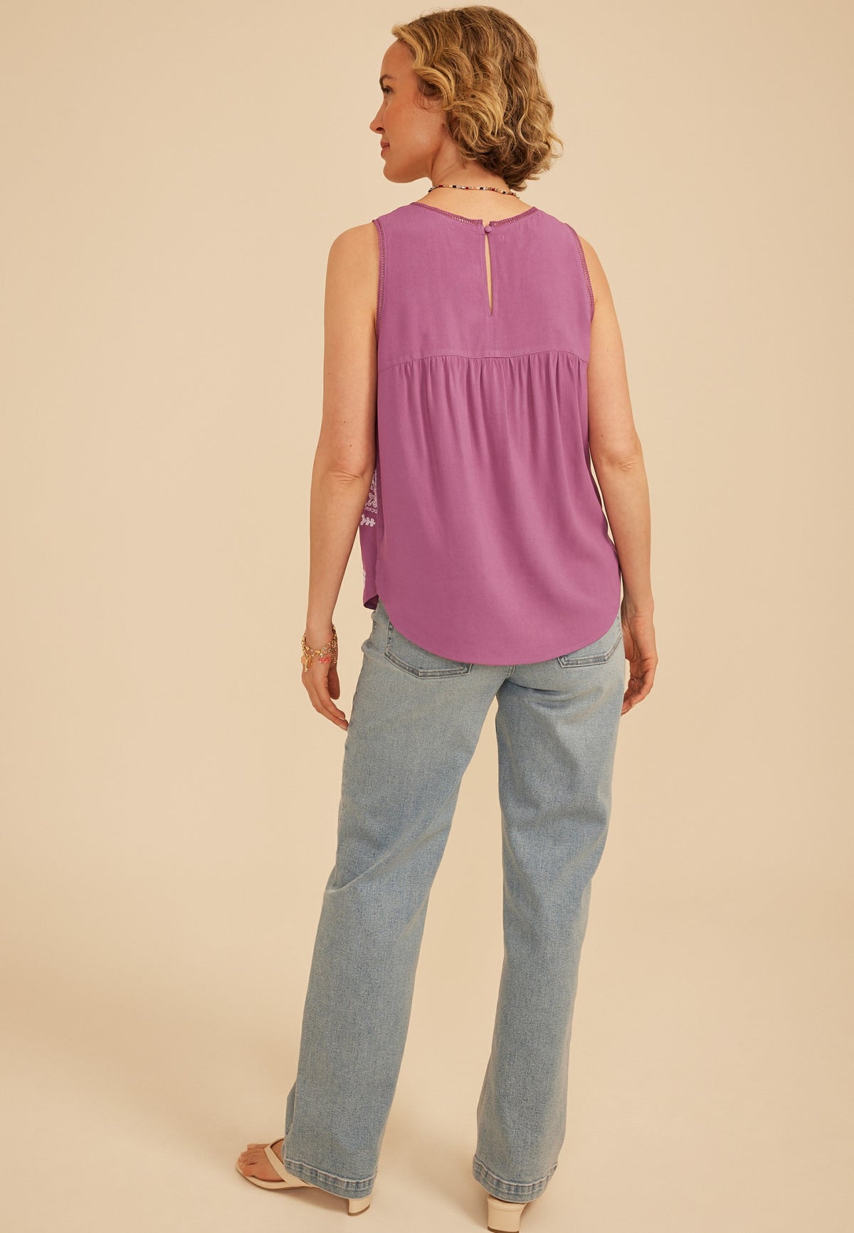 Maurices Embroidered Ladder Trim Tank Top