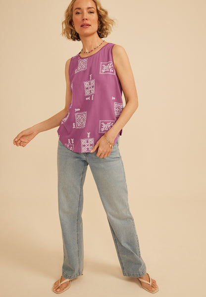 Maurices Embroidered Ladder Trim Tank Top