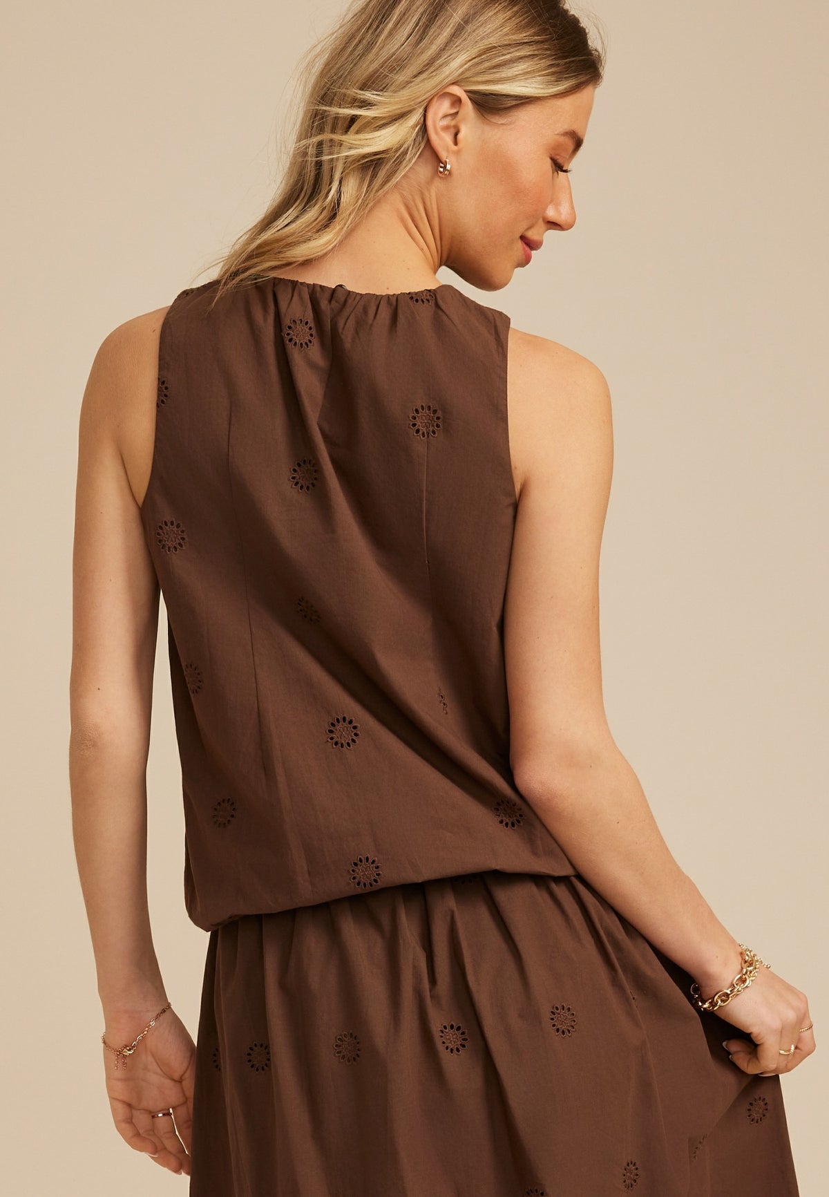 Maurices Eyelet Bubble Hem Tank Top