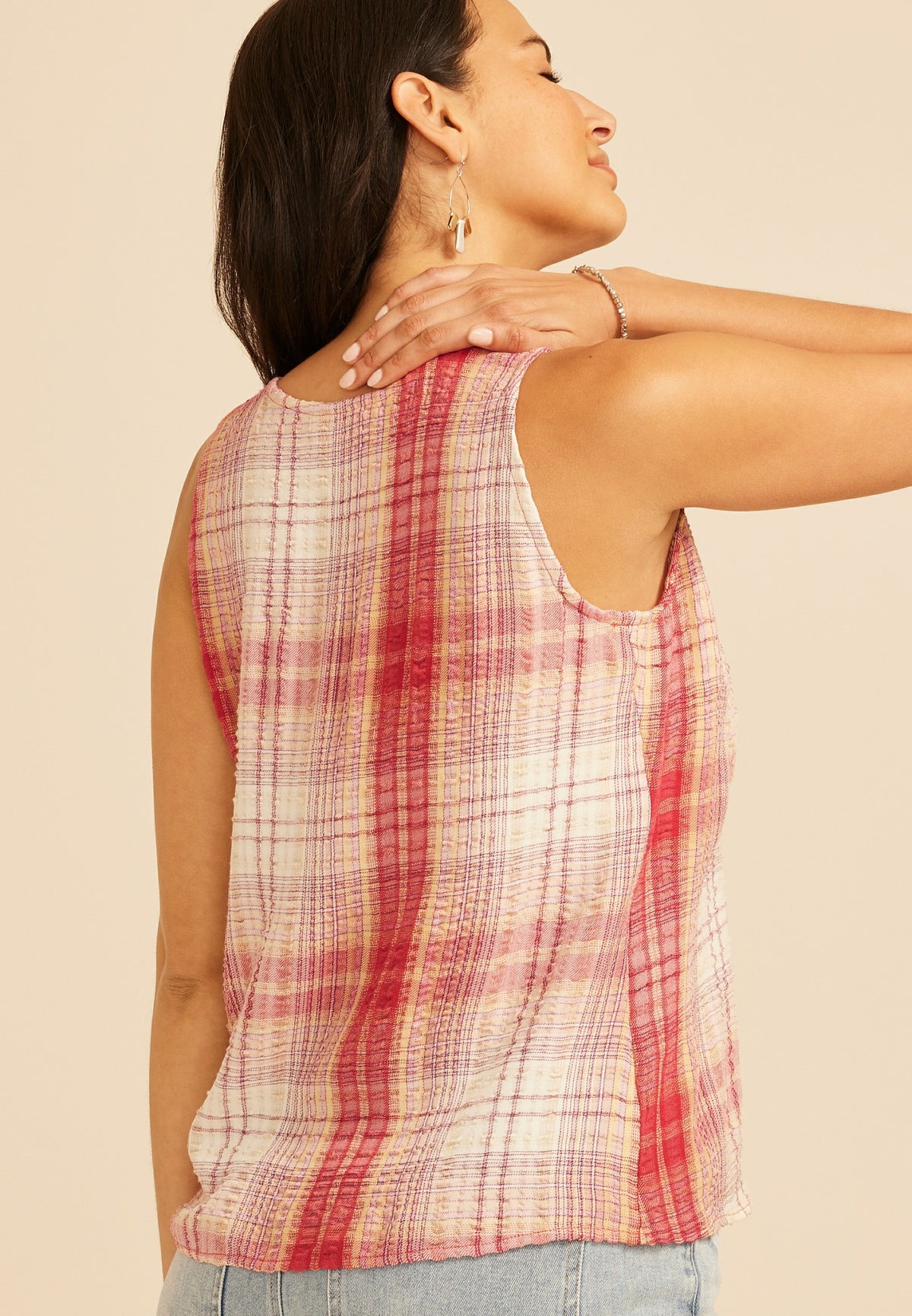 Maurices Plaid Button Front Tank Top