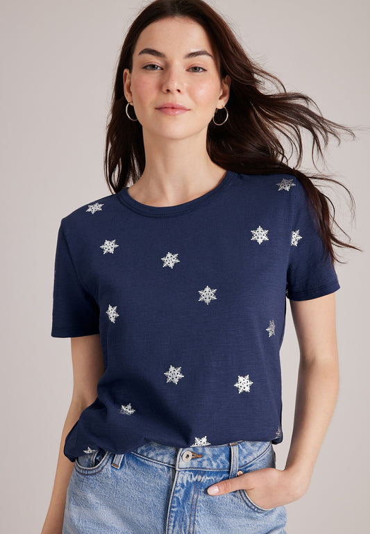 Maurices 24/7 Dawson Snowflake Crew Neck Tee
