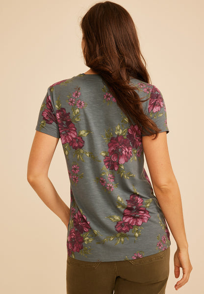 Maurices 24/7 Kennedy Floral Crew Neck Tee
