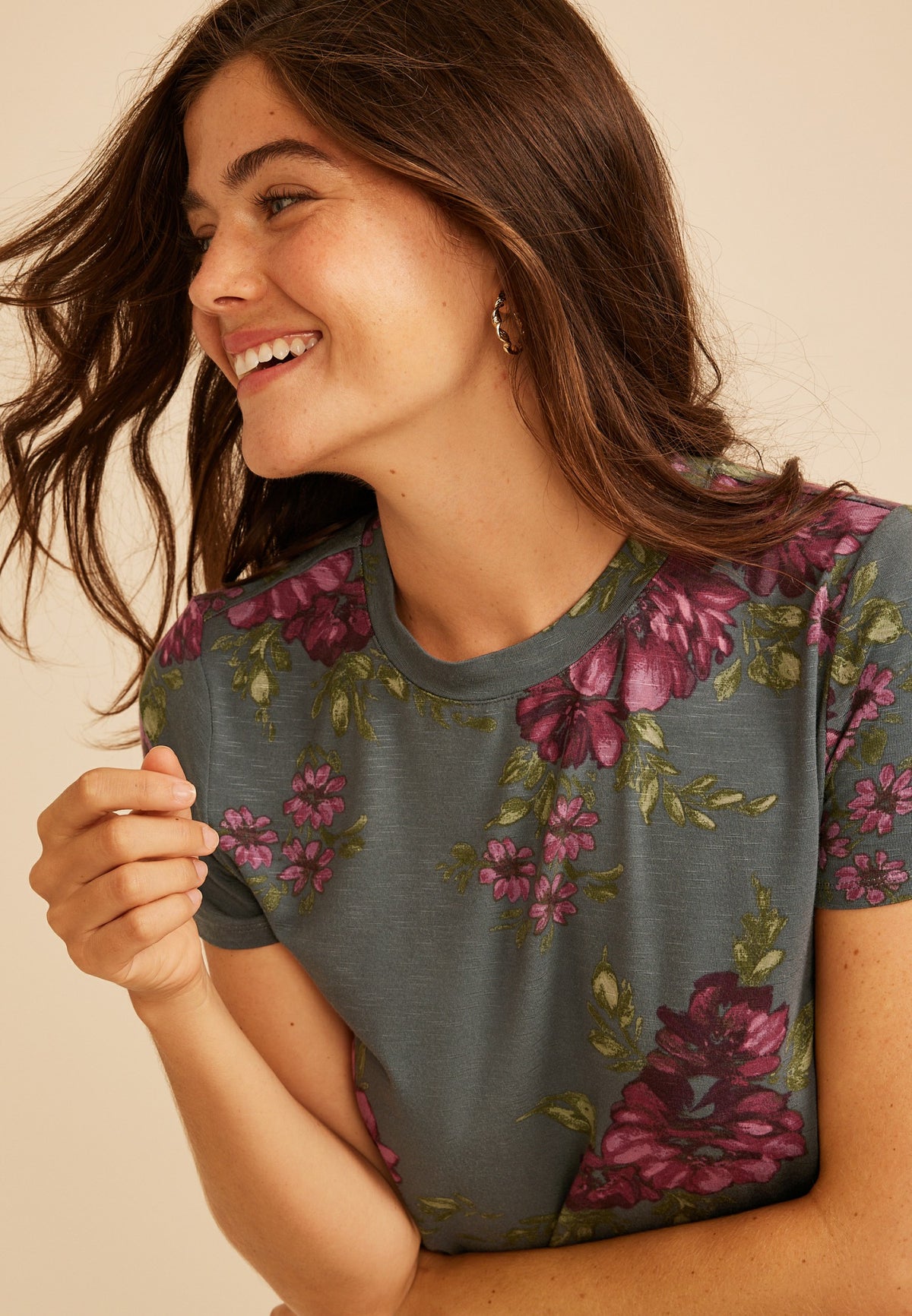 Maurices 24/7 Kennedy Floral Crew Neck Tee