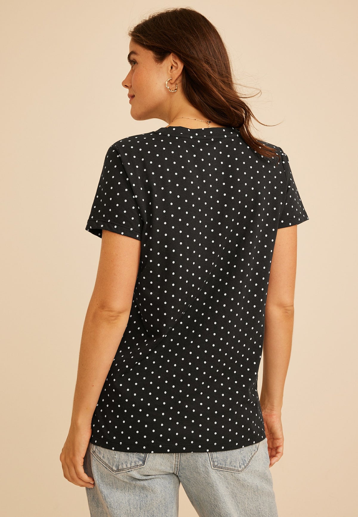 Maurices Rose Polka Dot Classic Fit Graphic Tee