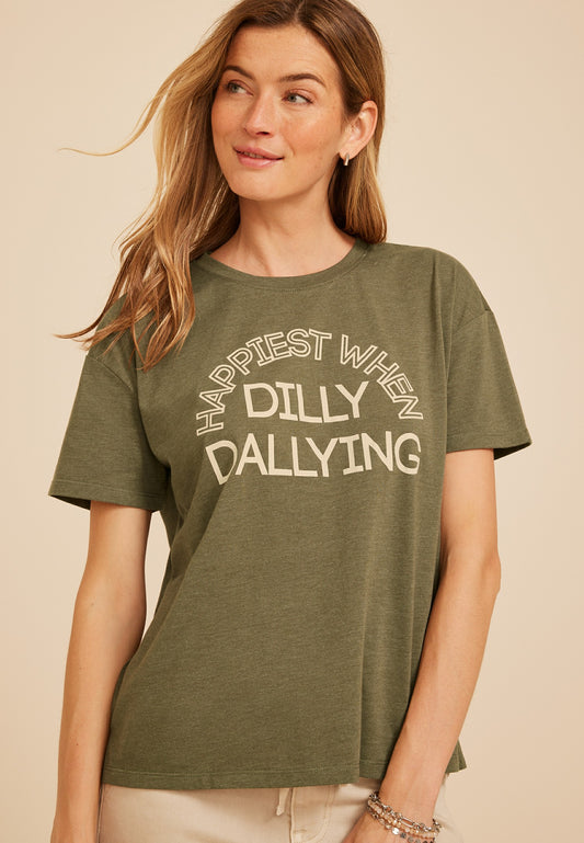 Maurices Happiest When Dilly Dallying Vintage Fit Graphic Tee