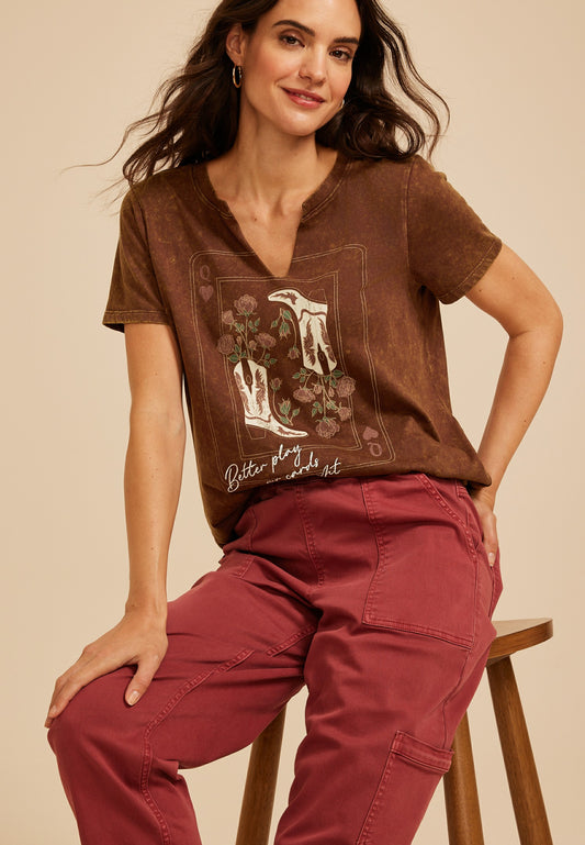 Maurices Better Play Your Cards Right Classic Fit Graphic Tee