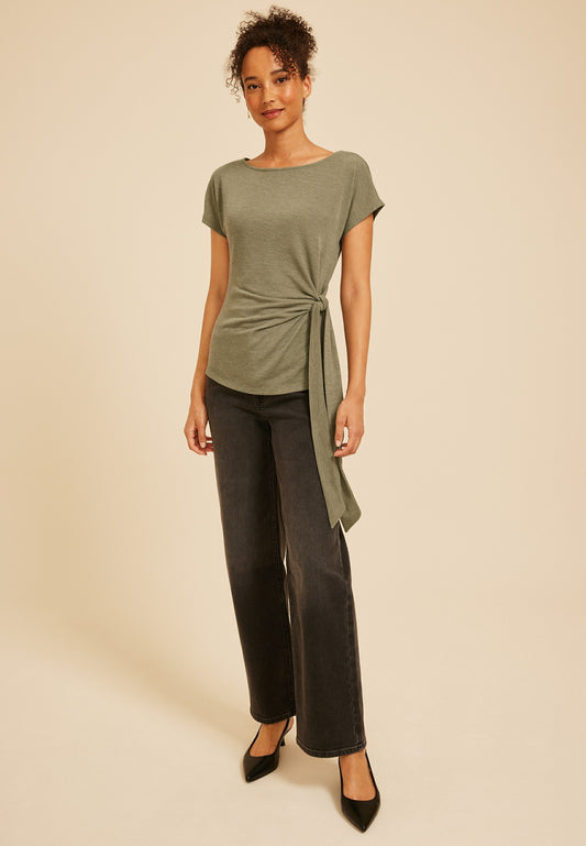 Maurices Boat Neck Side Tie Tee
