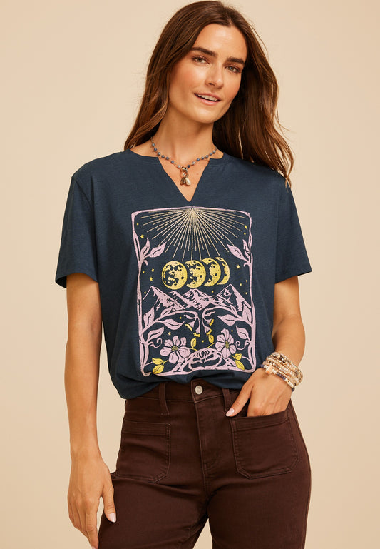 Maurices Celestial Moon Phase Oversized Fit Graphic Tee