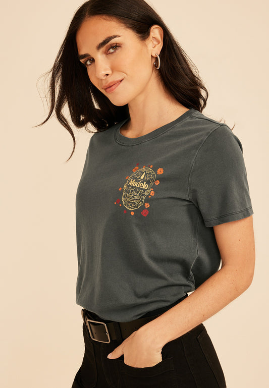 Maurices Modelo Floral Skull Classic Fit Graphic Tee