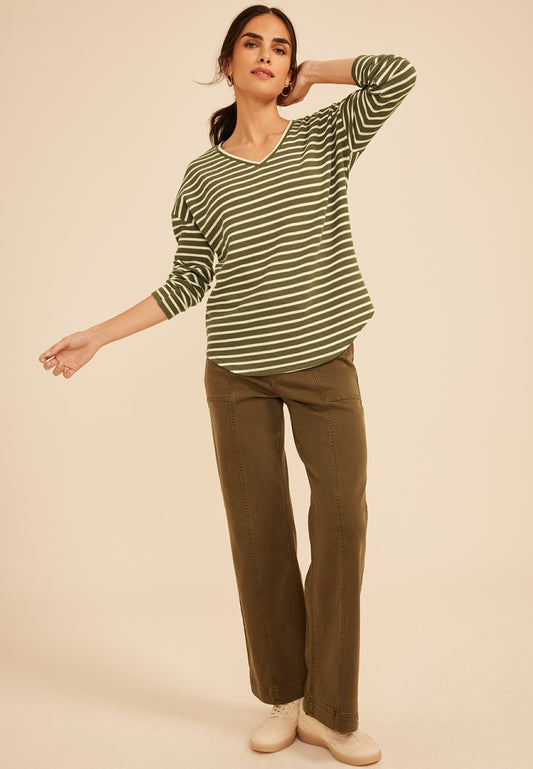 Maurices 24/7 Clara Stripe Long Sleeve Tee