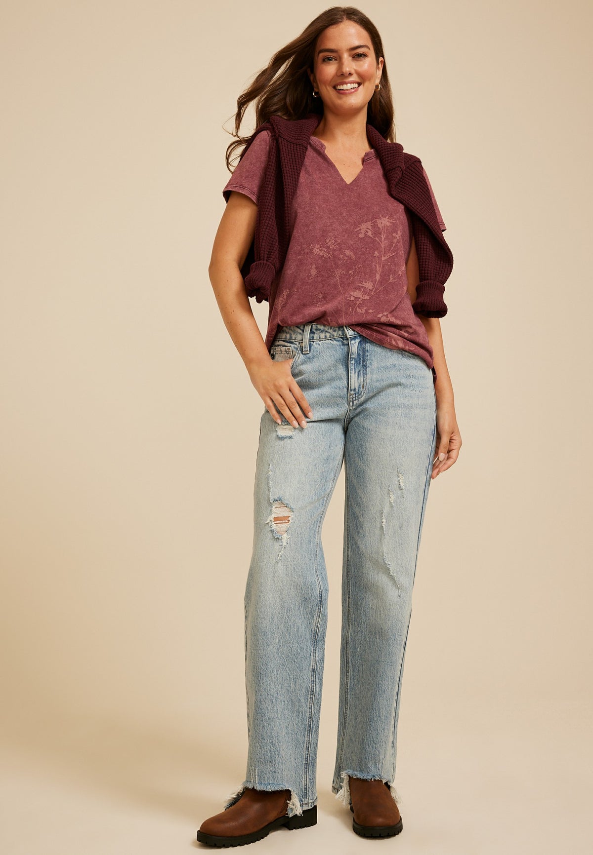 Maurices Floral Shadow Classic Fit Graphic Tee