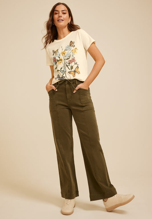 Maurices Floral Butterfly Classic Fit Graphic Tee