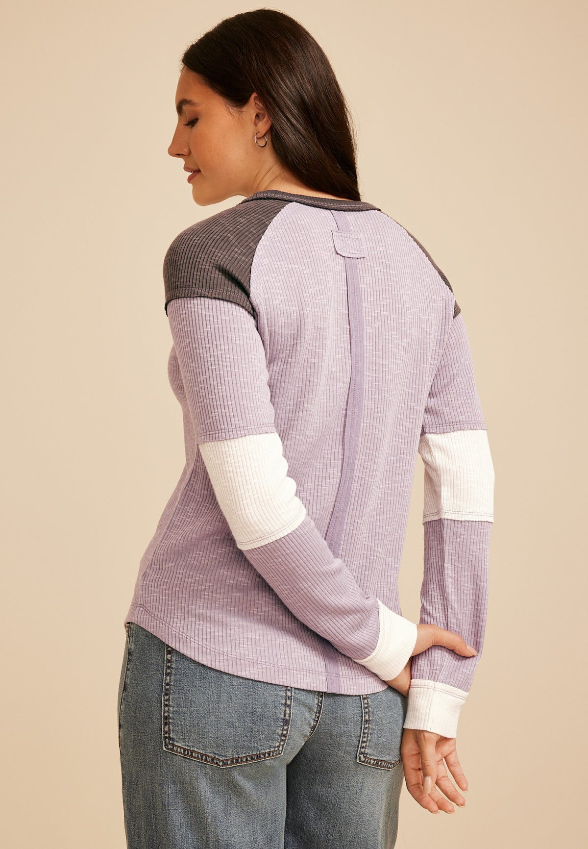 Maurices Colorblock Ribbed Raglan Tee