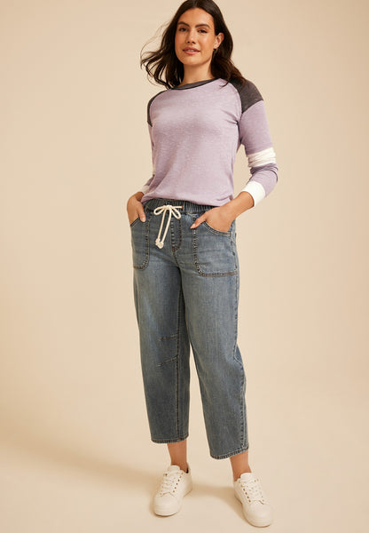 Maurices Colorblock Ribbed Raglan Tee
