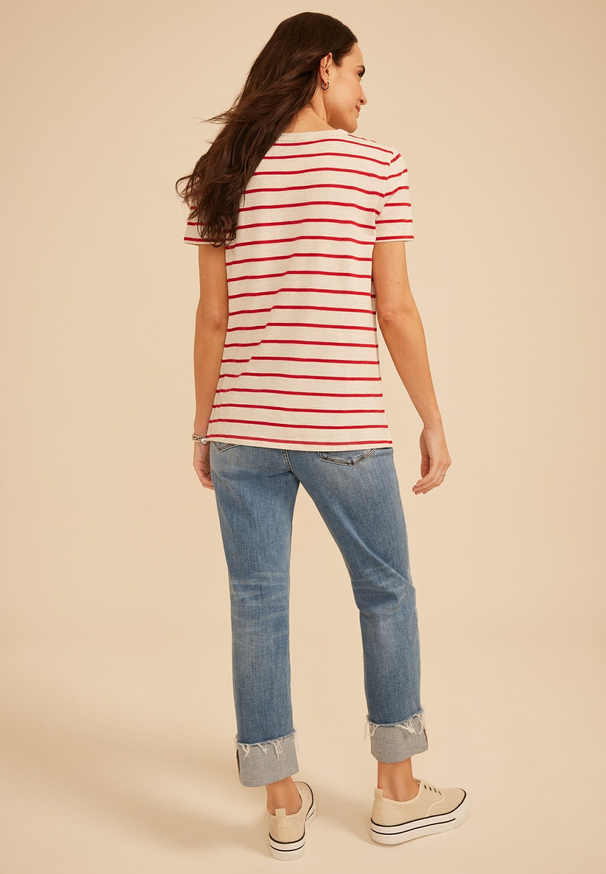 Maurices 24/7 Dawson Striped Crew Neck Tee