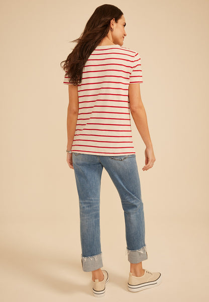 Maurices 24/7 Dawson Striped Crew Neck Tee
