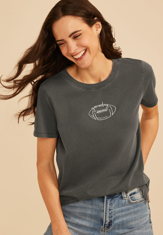 Maurices Game Day Embroidered Football Classic Fit Graphic Tee