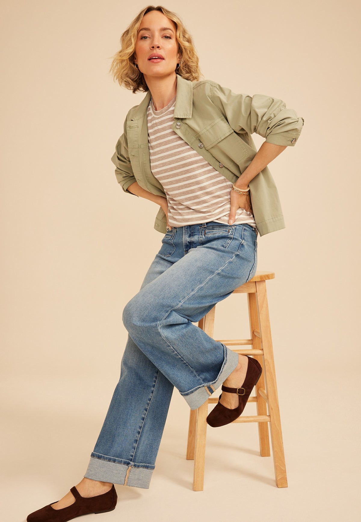 Maurices 24/7 Kennedy Stripe Crew Neck Tee